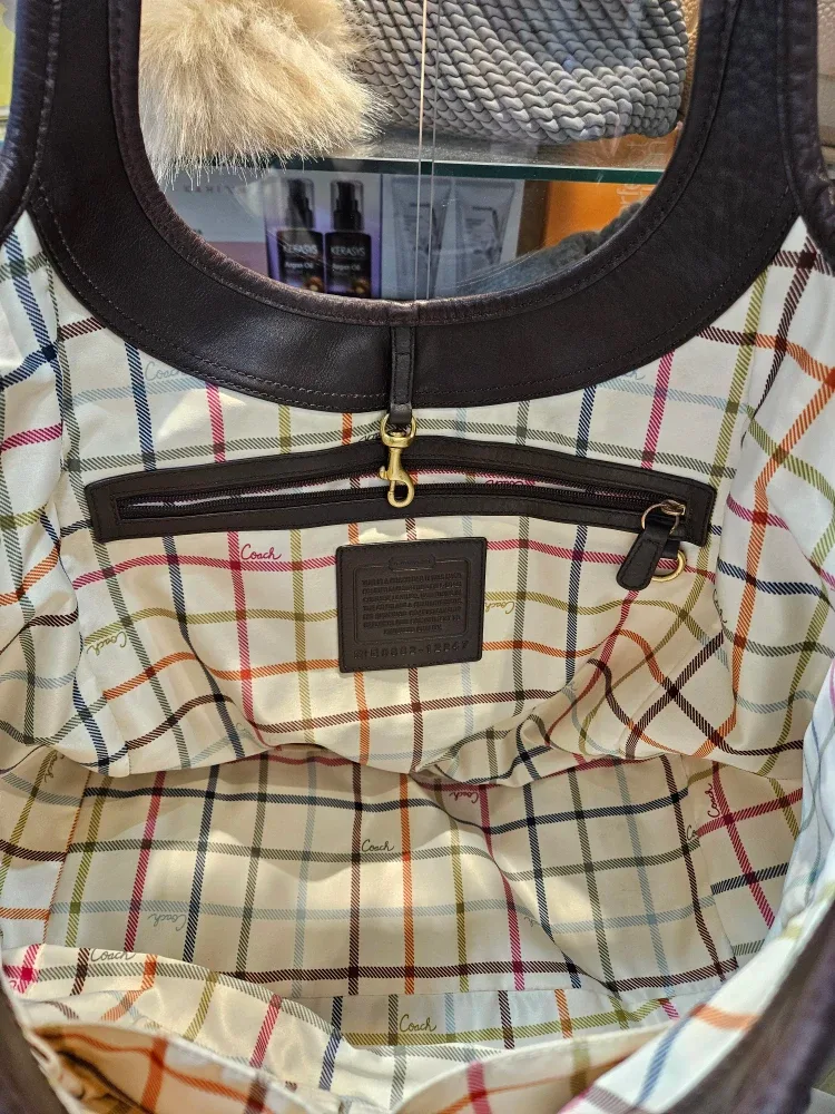 Coach Brown Leather Shoulder Bag image indicator(2)