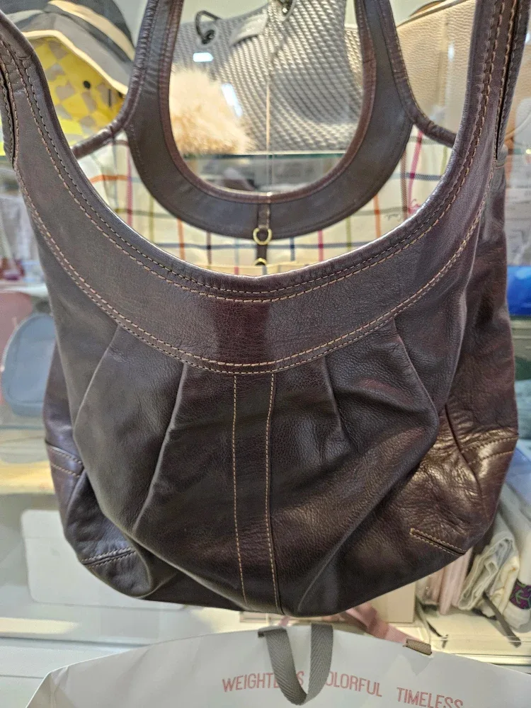 Coach Brown Leather Shoulder Bag image indicator(3)