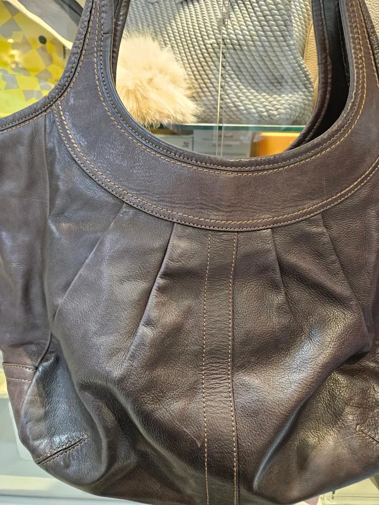 Coach Brown Leather Shoulder Bag image indicator(5)