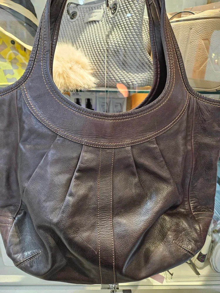 Coach Brown Leather Shoulder Bag image indicator(6)