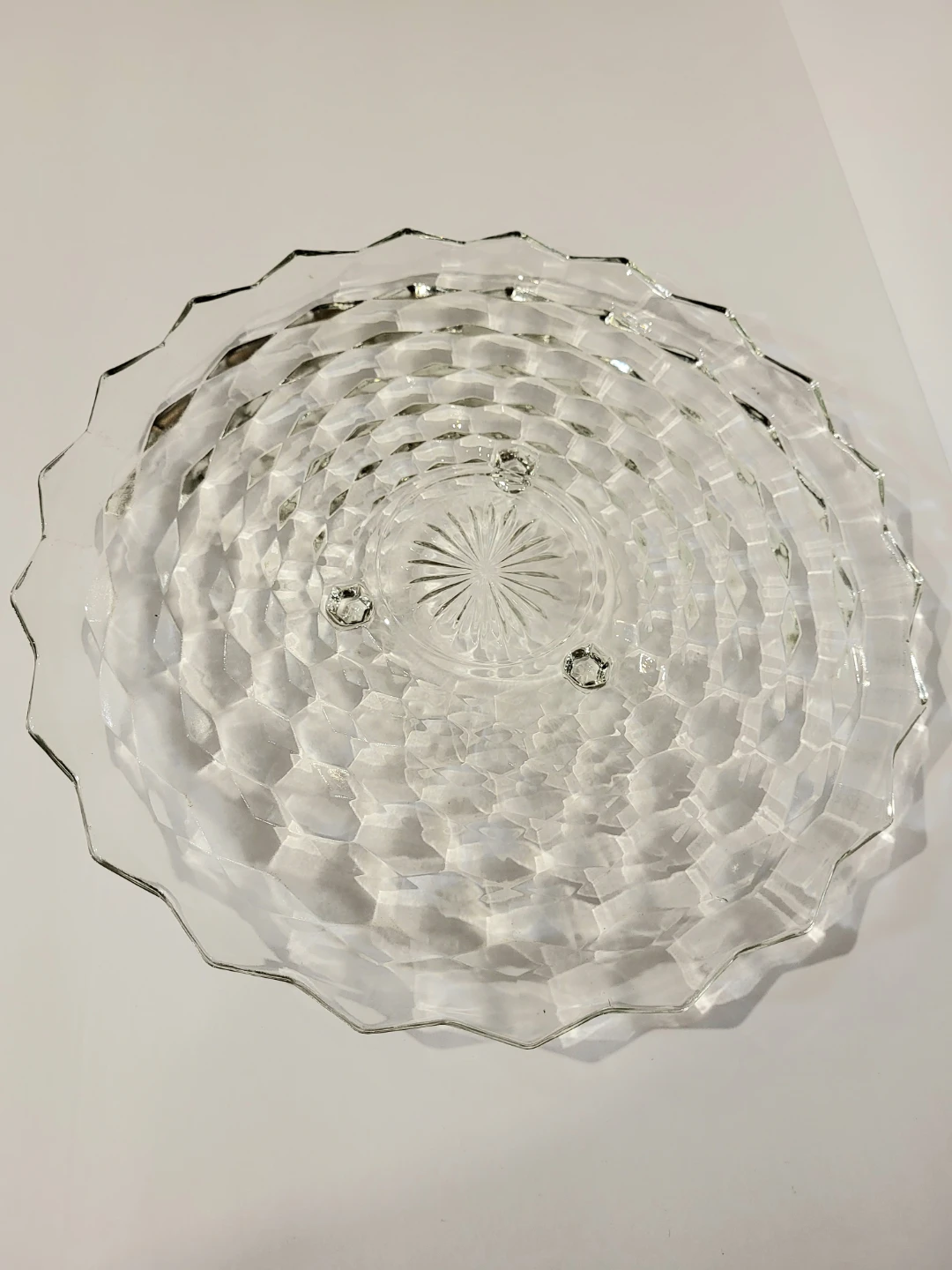 Vintage Clear Glass Cake, Serving Plate 12"