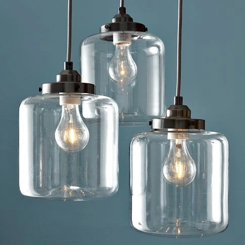 West Elm 3-Light Glass Pendant Chandelier