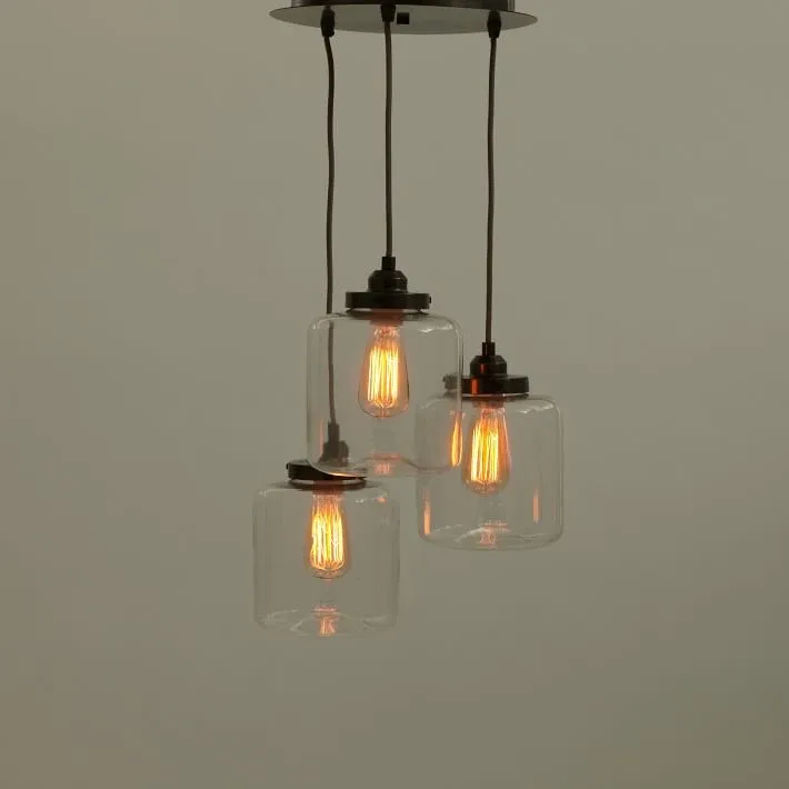 West Elm 3-Light Glass Pendant Chandelier image indicator(2)