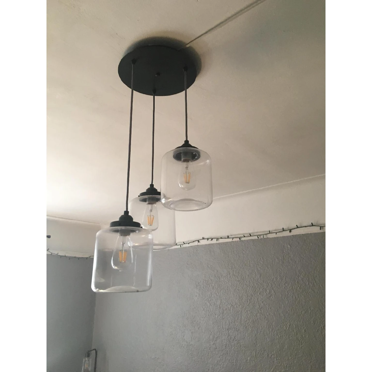 West Elm 3-Light Glass Pendant Chandelier - photo 3