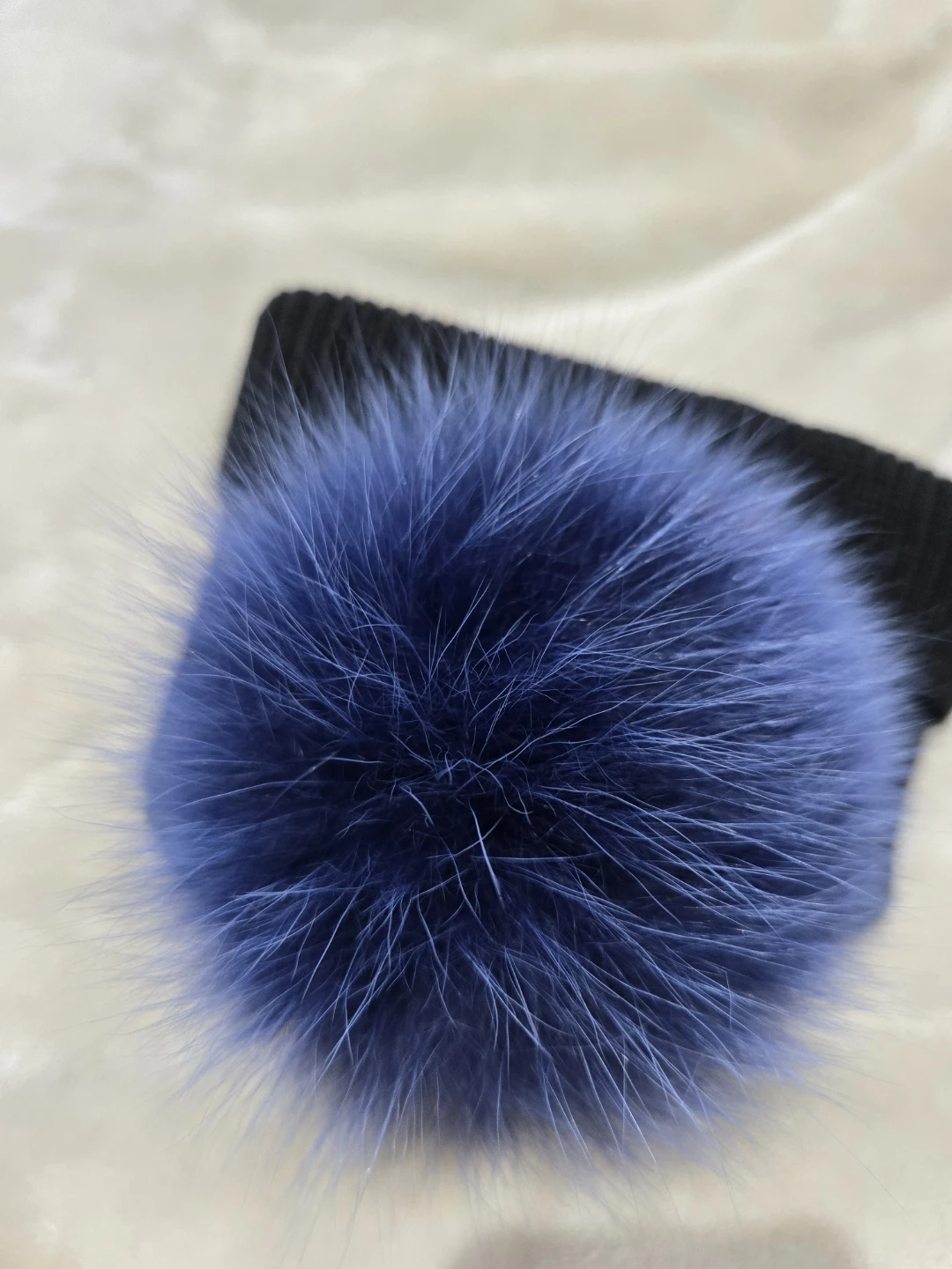 Black Beanie with Blue Pom Pom - photo 3