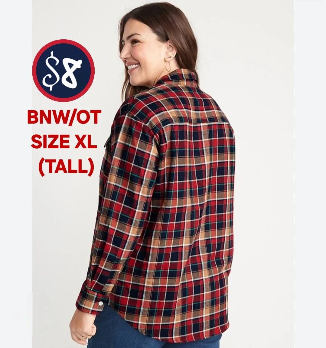 Oversized Plaid Flannel Shirt image indicator(1)