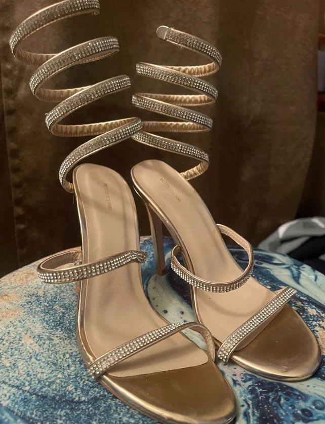 PrettyLittleThing Spiral Diamante Heels