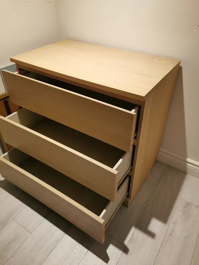 Wooden 3-Drawer Dresser