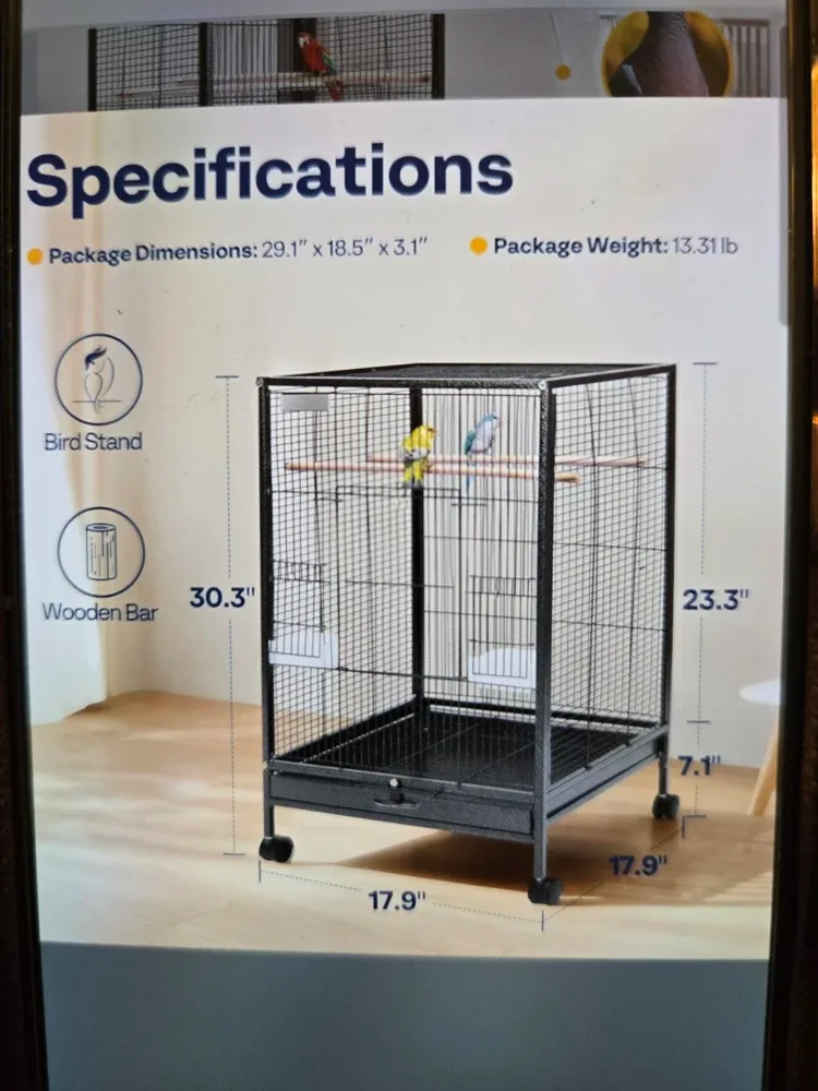 Moving sale : Vivihome 30 inch Iron Bird Cage with Wheels