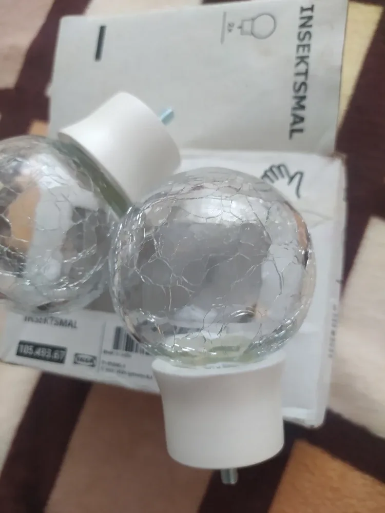 IKEA INSEKTSMAL Crackle Glass Table Lamp - New in Box! image indicator(2)