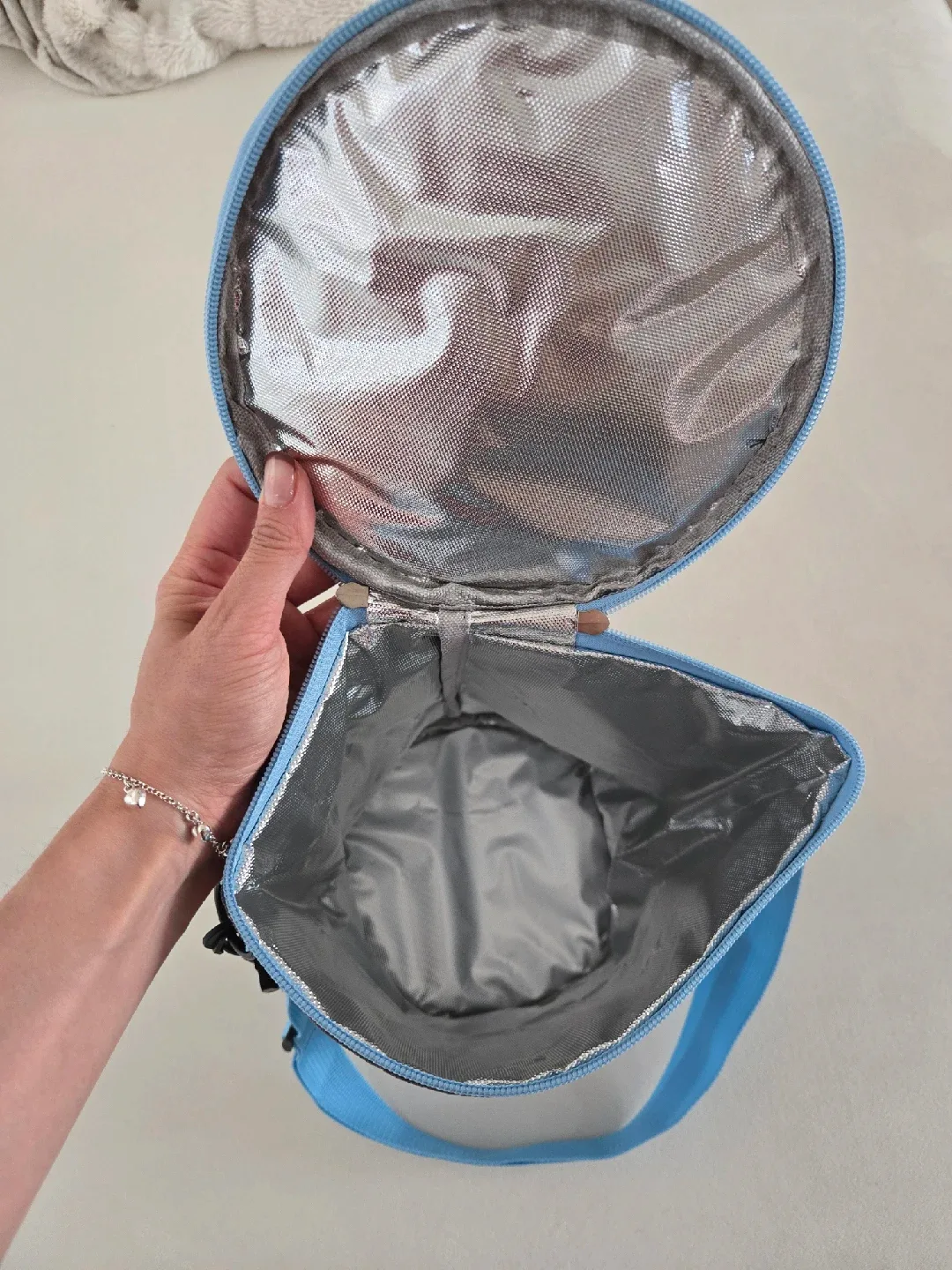 Cylinder Japanese Insulated Lunch Bag - Blue/Grey image indicator(2)