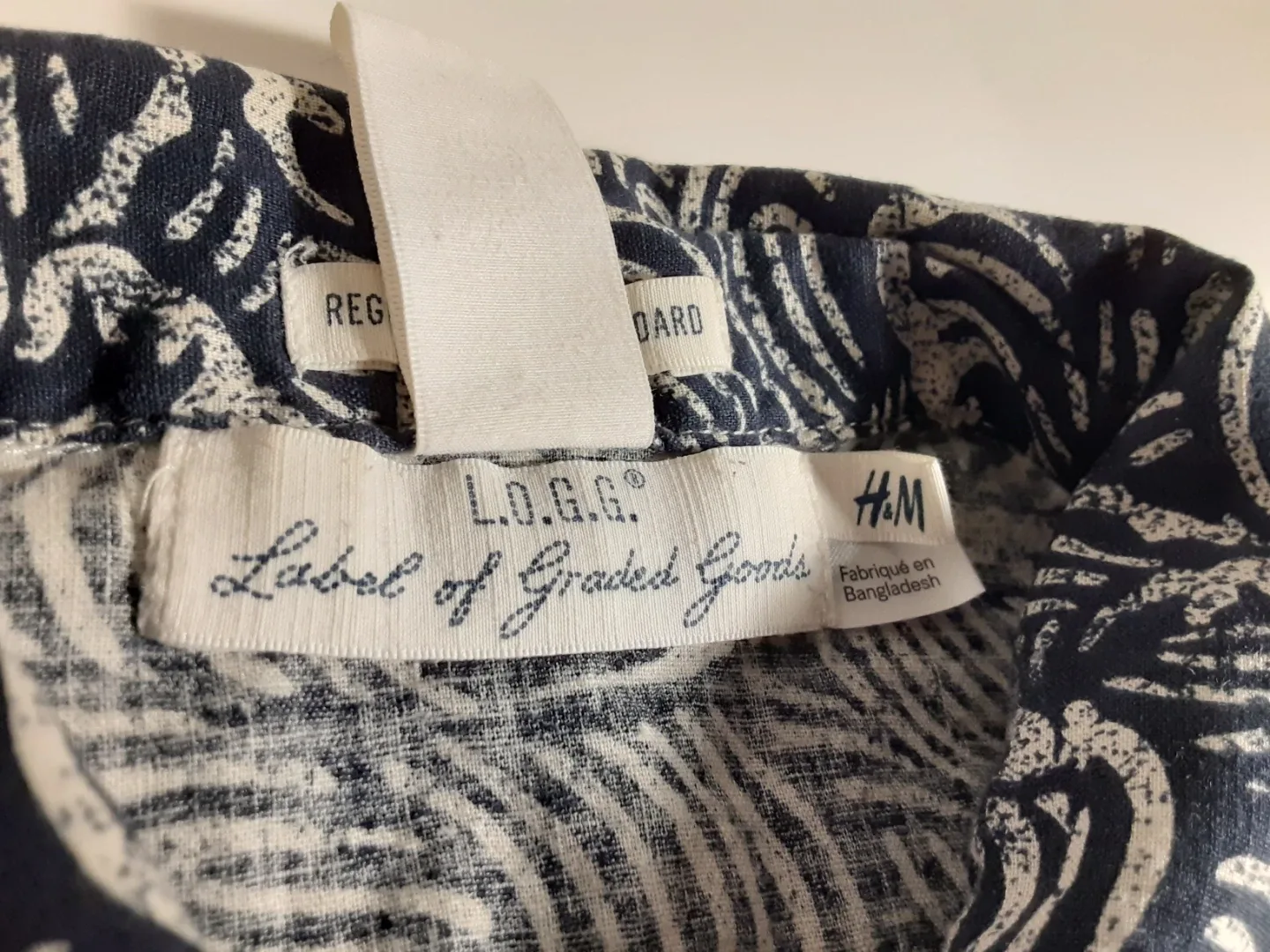 H&M L.O.G.G. - Short Sleeve Wave Pattern Button-Up Shirt | S: SM image indicator(4)