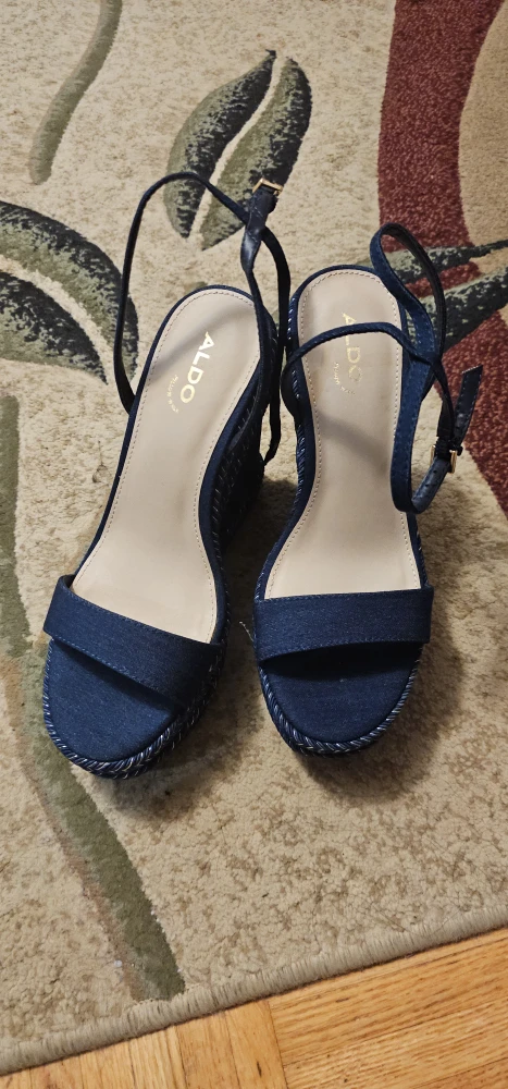 Aldo Blue Wedge Sandals