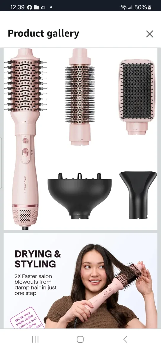 WAYYUTALK Hair Dryer Brush Set, Pink