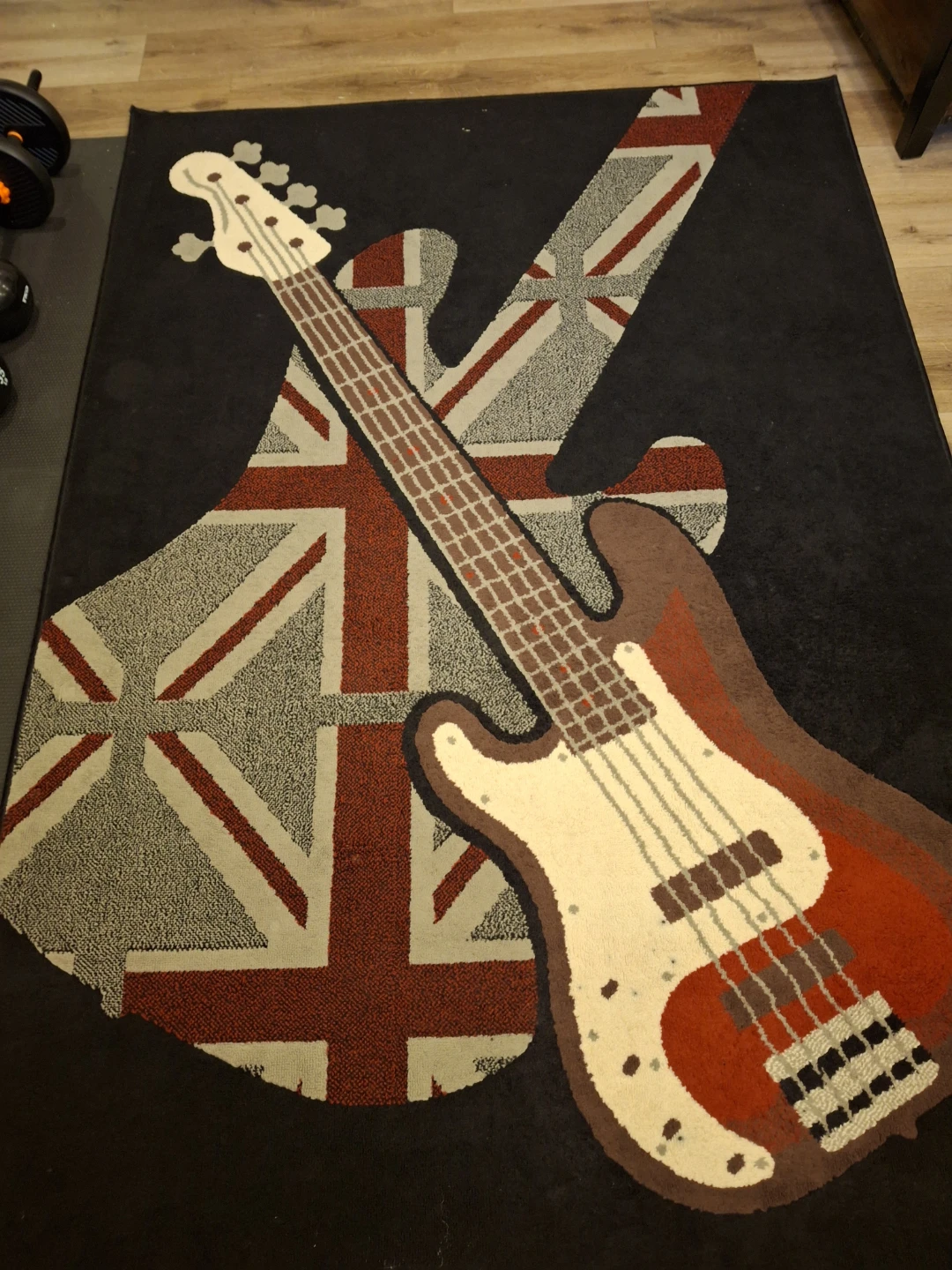 Guitar Rug with Union Jack Design