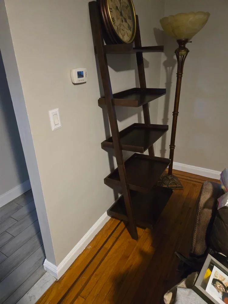 Dark Brown Leaning Ladder Shelf