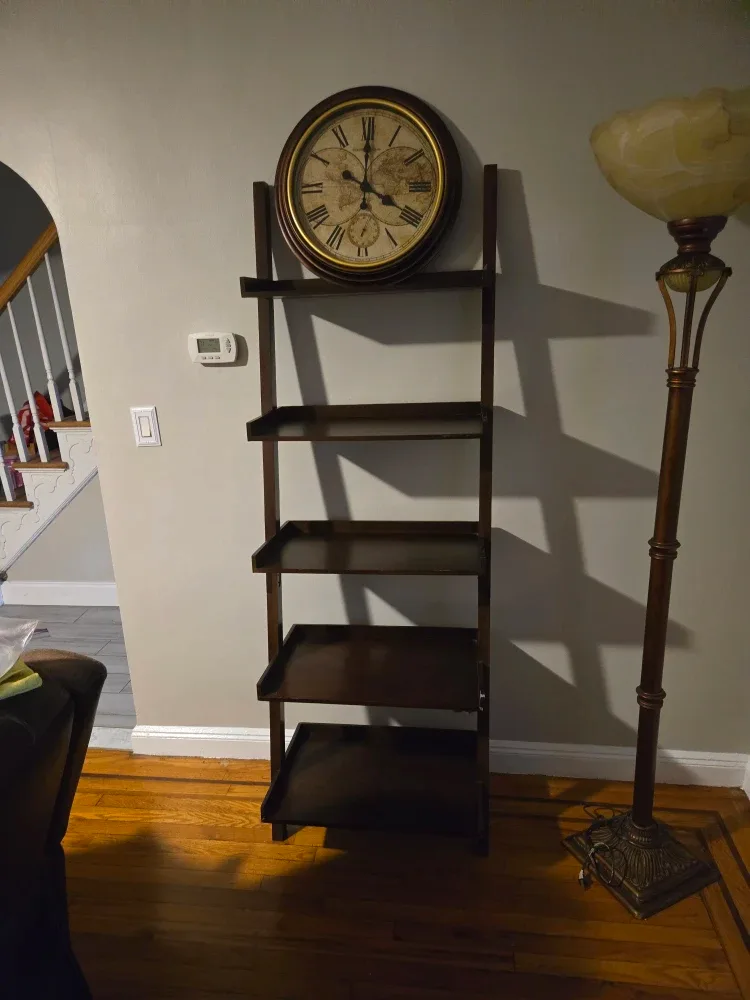 Dark Brown Leaning Ladder Shelf image indicator(2)