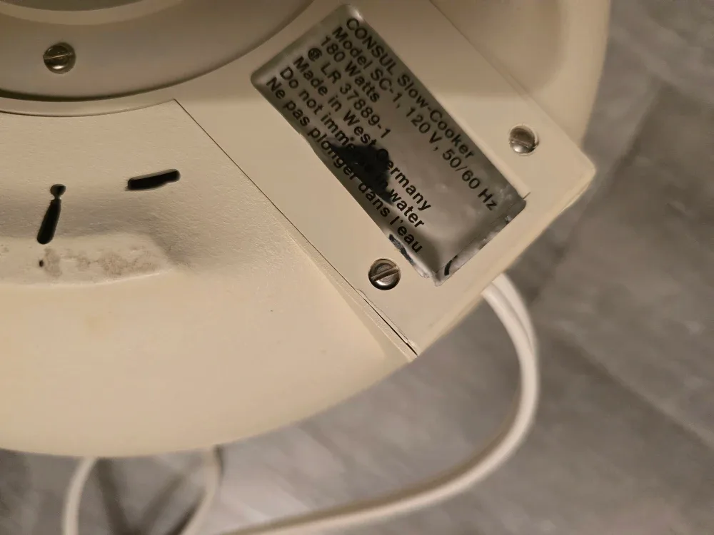 Consul Slow Cooker Model SC-1 image indicator(4)