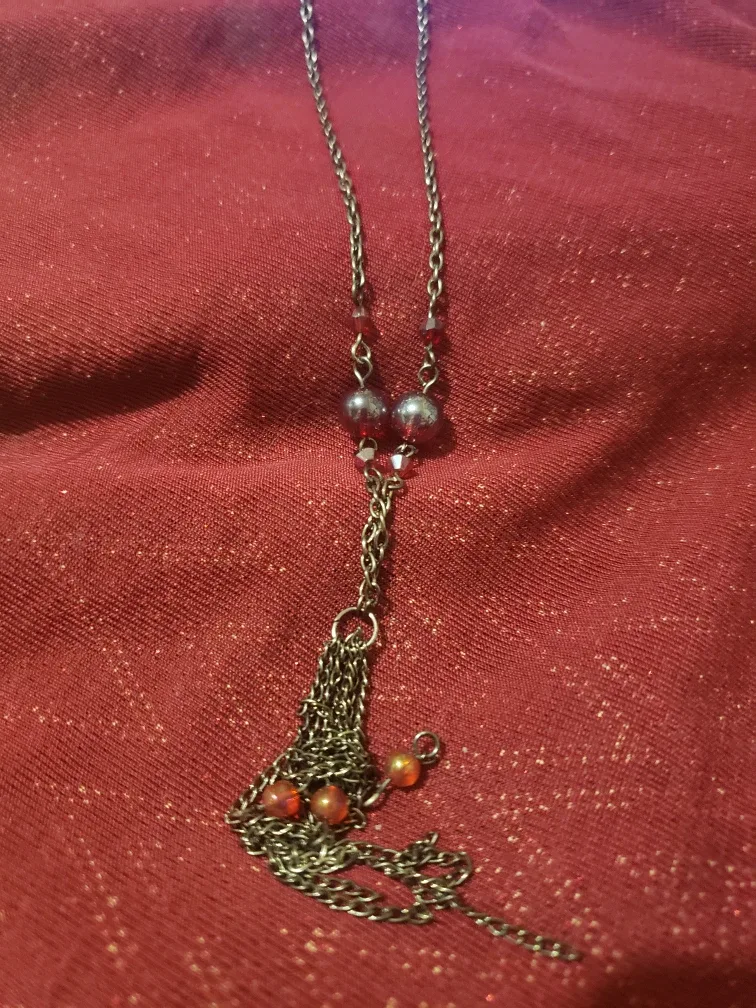Beaded Chain Y Necklace