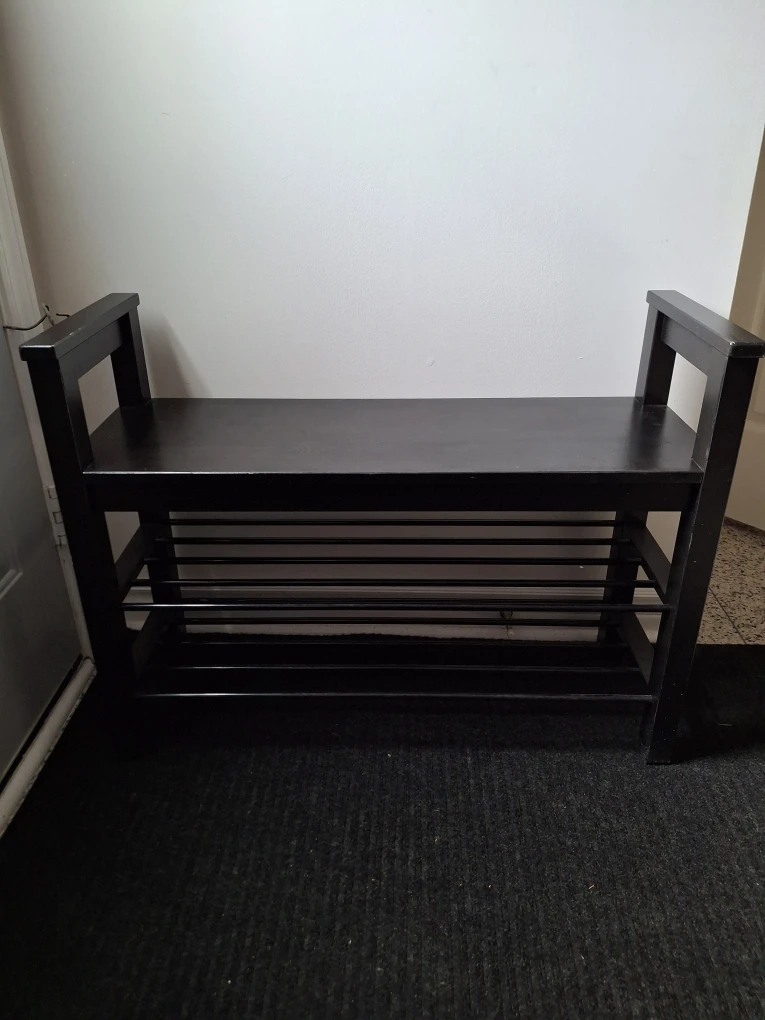 Ikea lack Black Entryway Bench with Shoe Rack