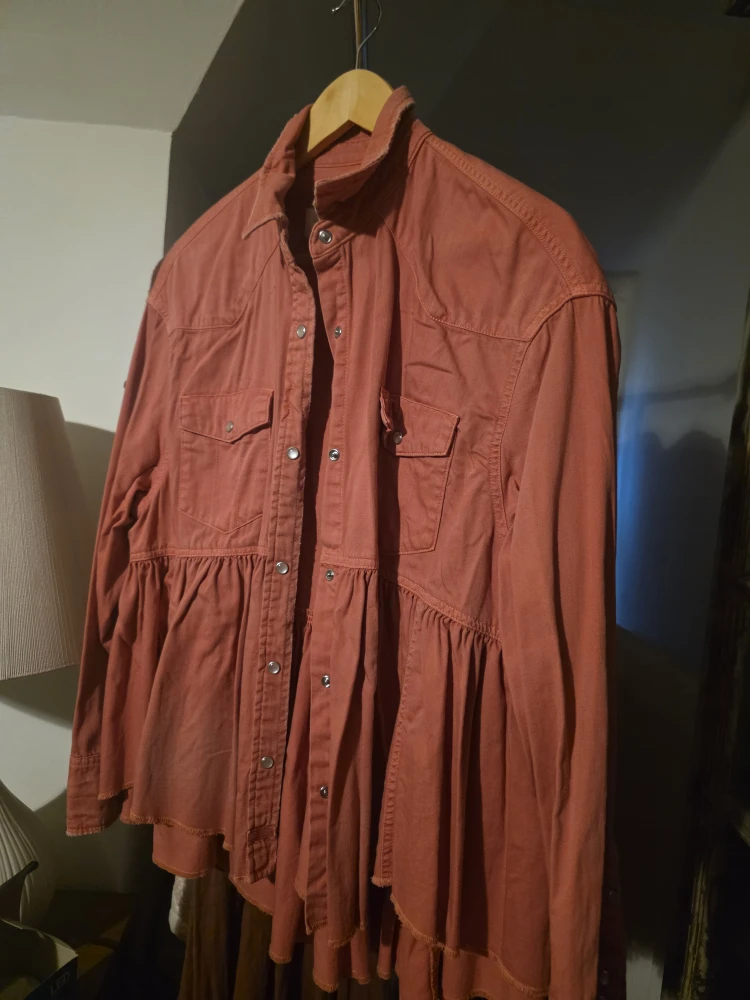 Free People- We The Free Ruffled Western Shirt - Size Small - photo 4