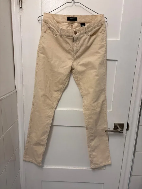 Joe Fresh Slim Low Rise Corduroy Pants - Size 29