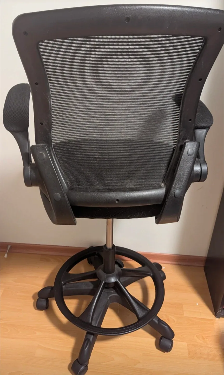 Black Mesh Ergonomic Office Chair with Adjustable Foot Ring image indicator(5)