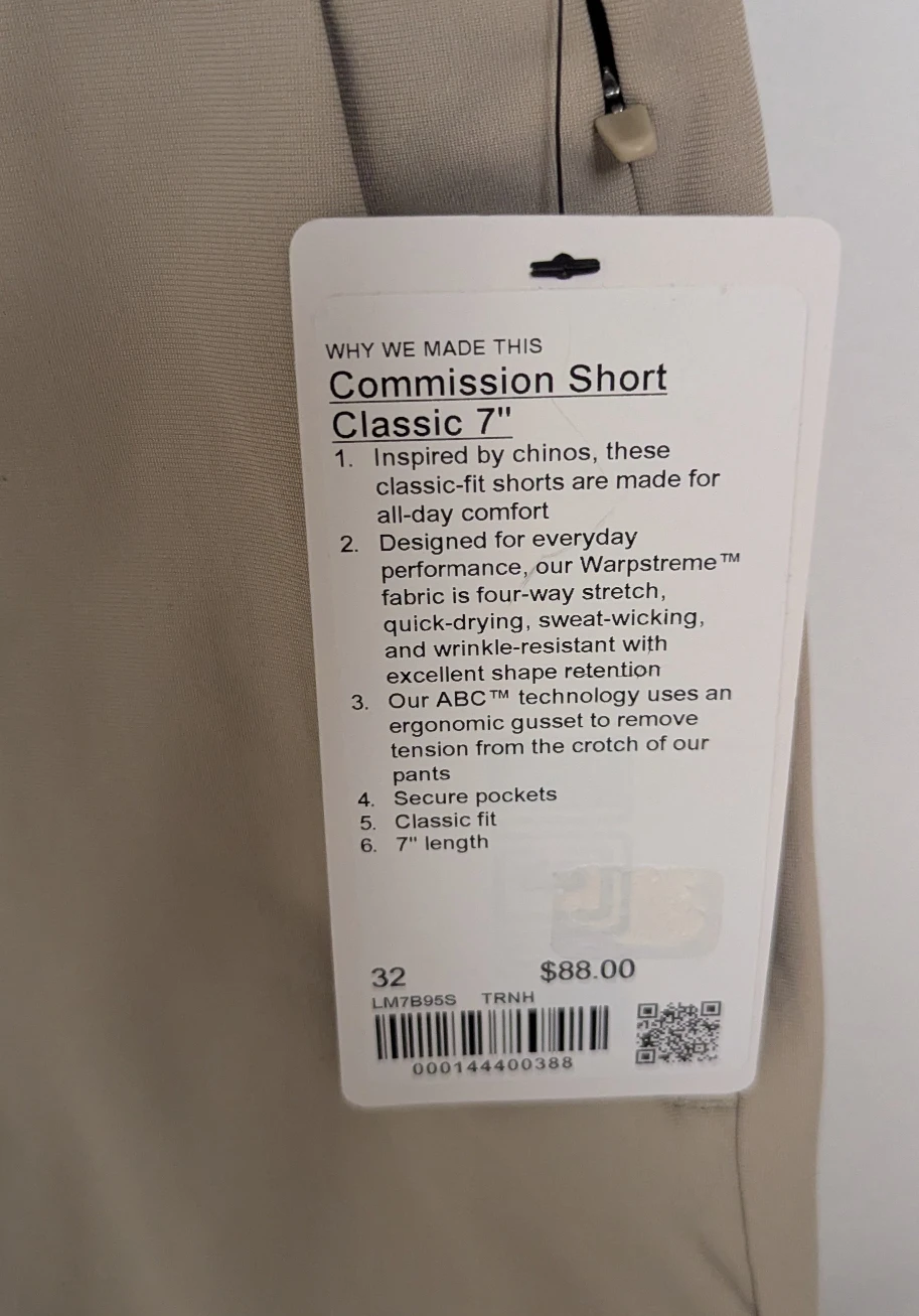 Brand New with Tags Lululemon Shorts Classic 7" Size 32 - photo 2