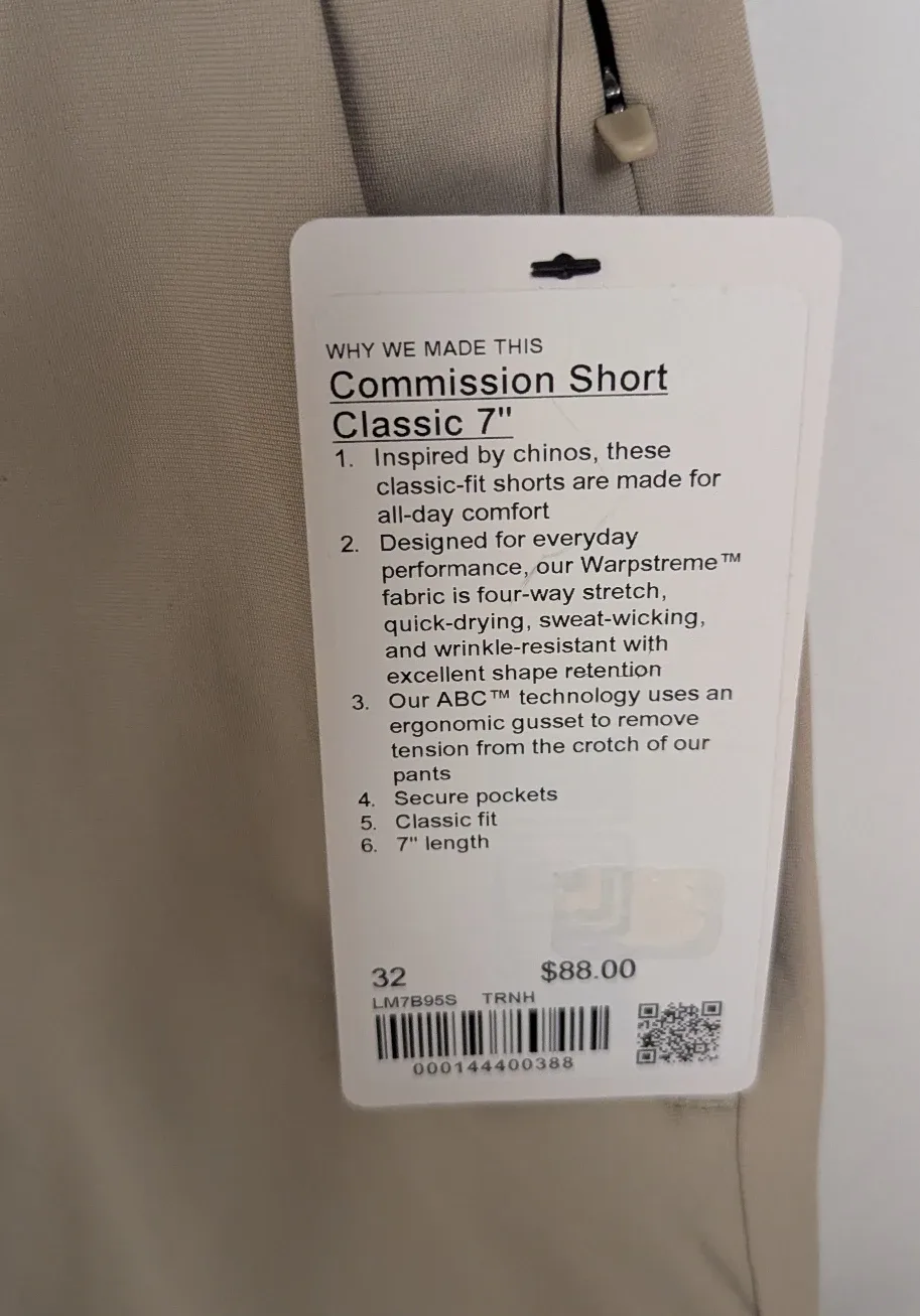 Brand New with Tags Lululemon Shorts Classic 7" Size 32 image indicator(2)