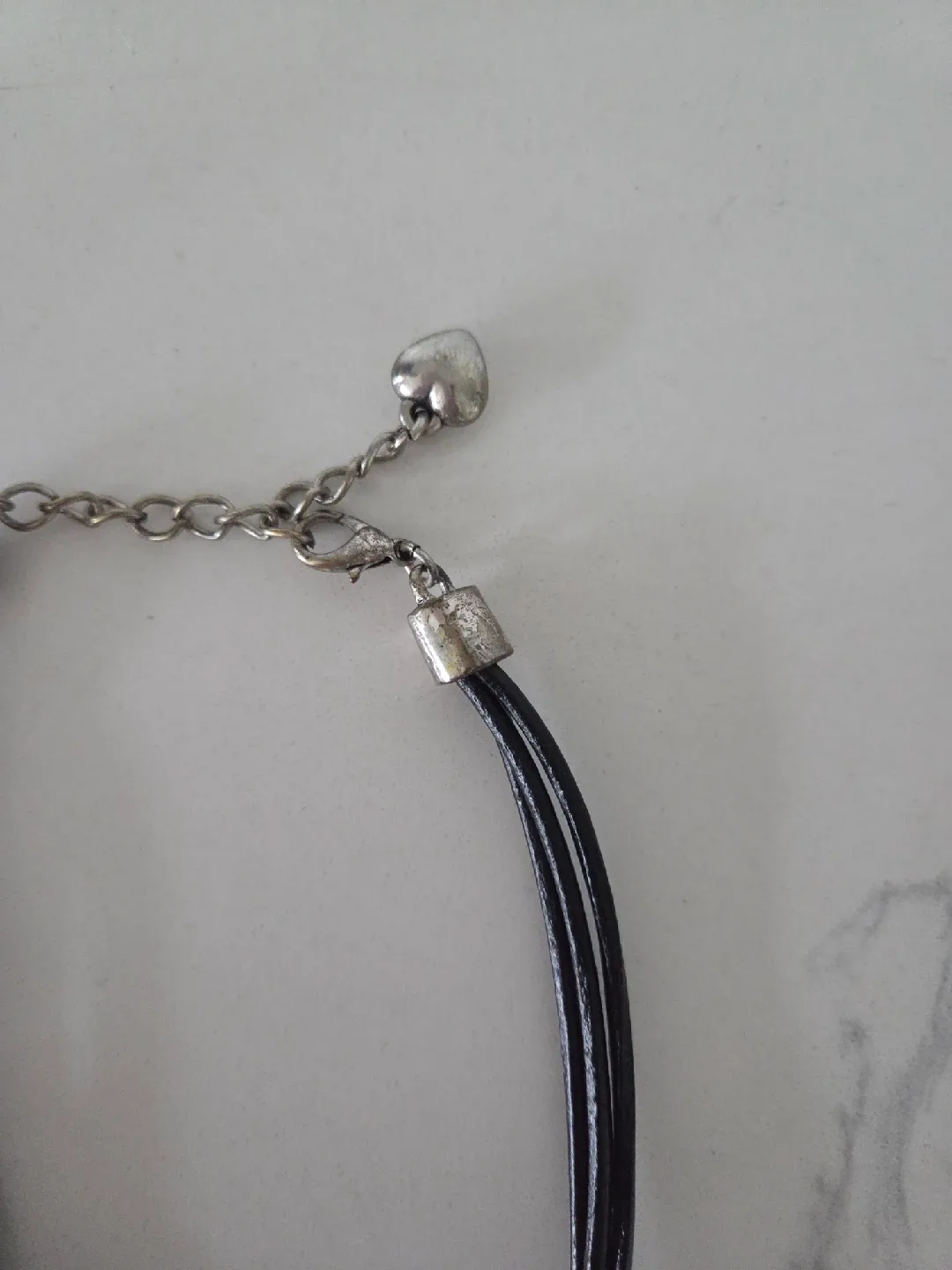 Silver Necklace with Black Stone image indicator(3)