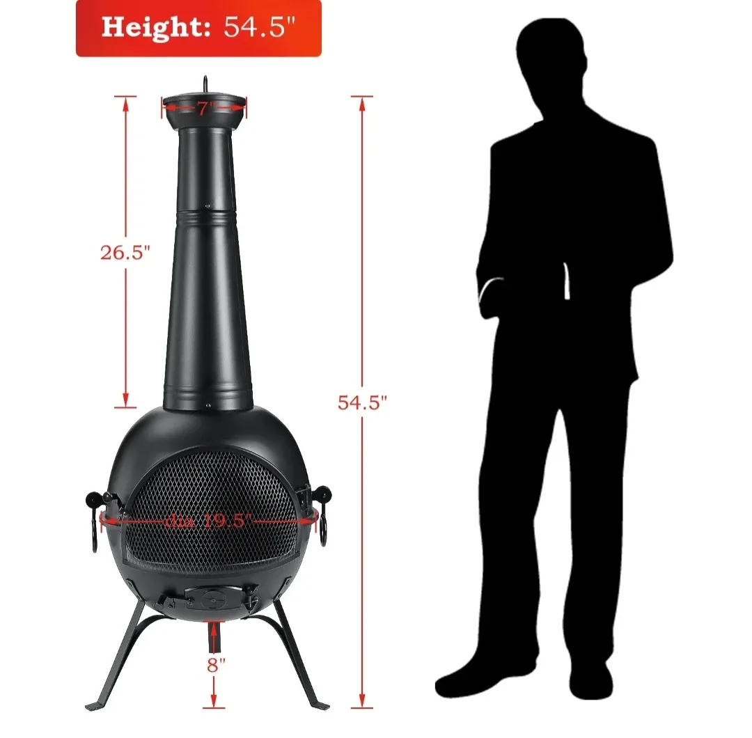 Black Chiminea Outdoor Fireplace image indicator(7)