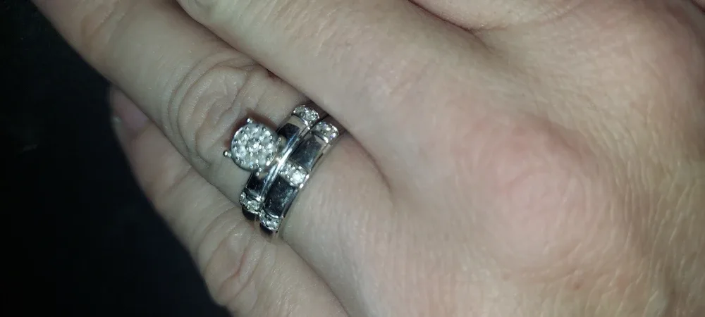 Wedding & Engagement 10k white gold Ring Set image indicator(4)