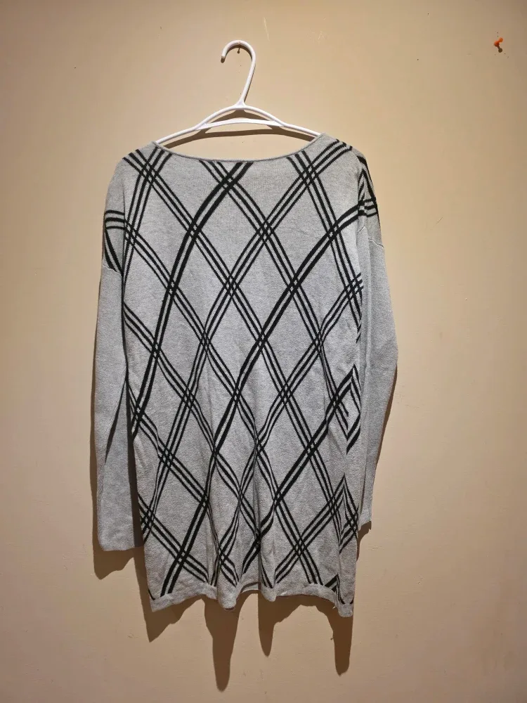 Rywaka Grey & Black Plaid Sweater image indicator(2)