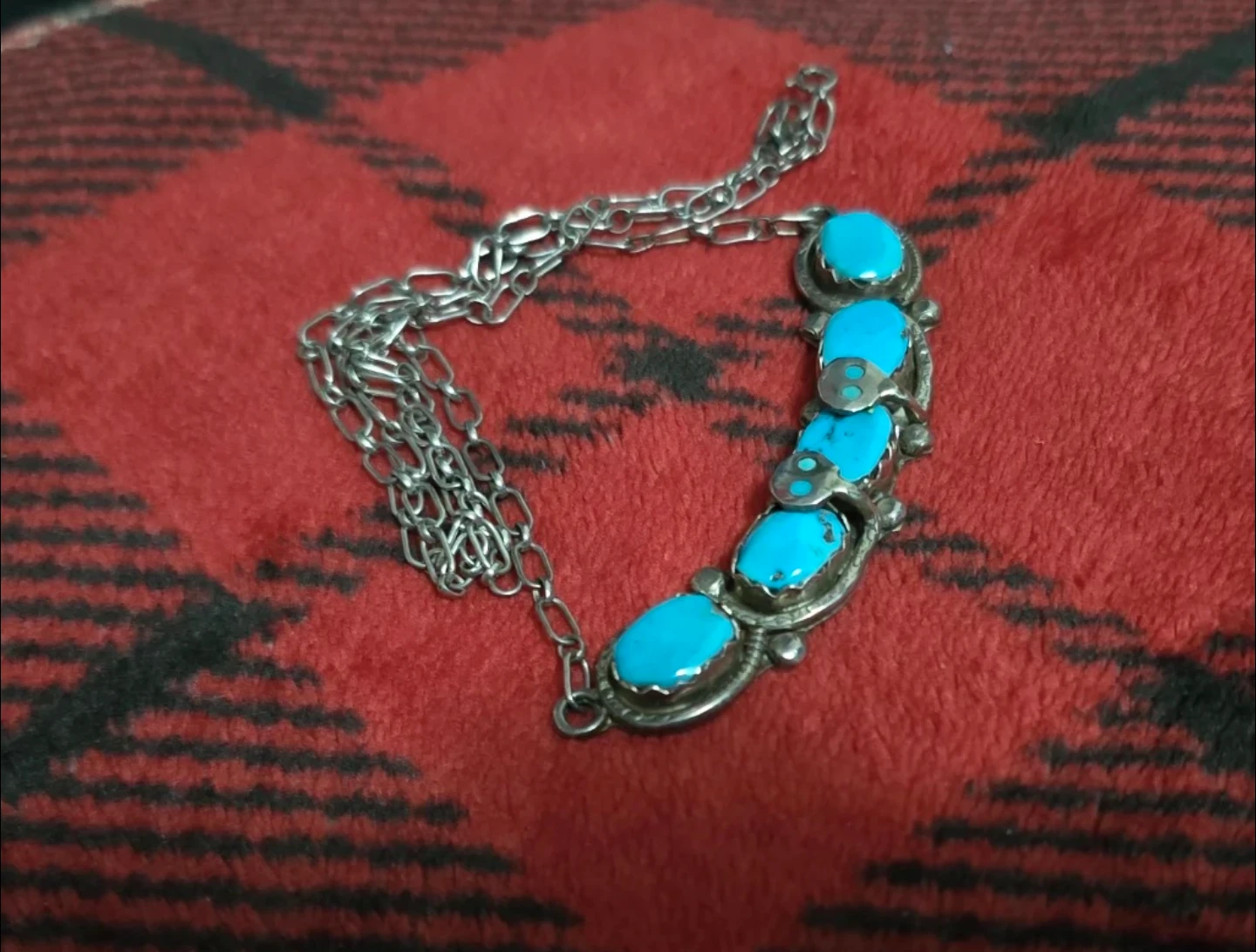 ZUNI Native Turquoise Sterling Effie Stamped - photo 2