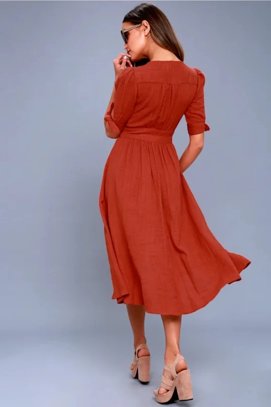 Free People Dress, Size S, Orange, Rust - photo 3