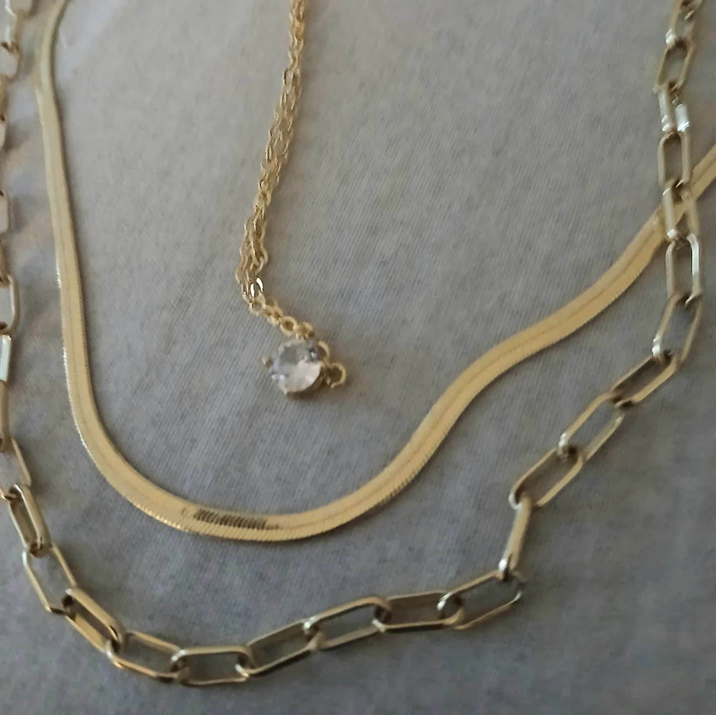 Gold Layered Necklace with Pendant thumbnail