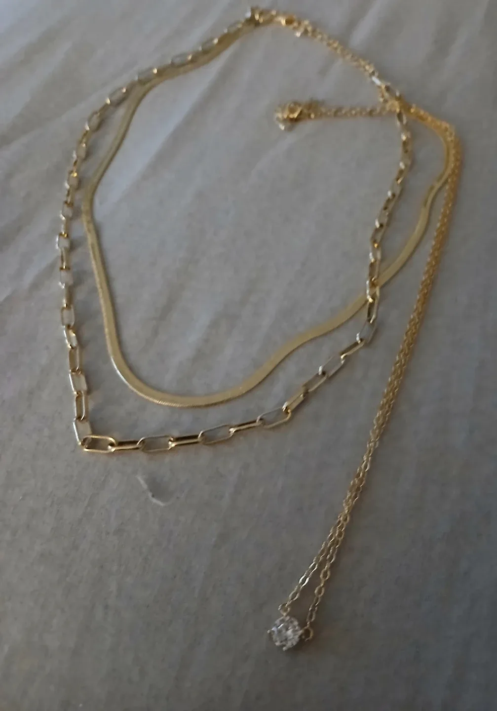 Gold Layered Necklace with Pendant image indicator(4)