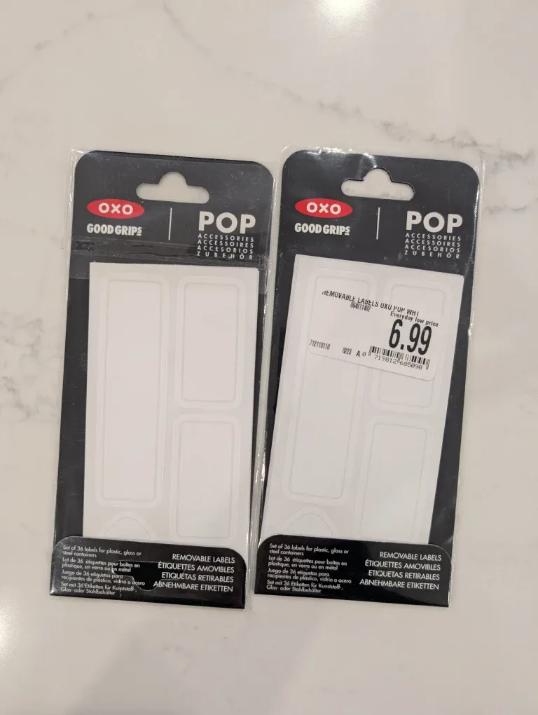 Brand new OXO POP Removable Labels