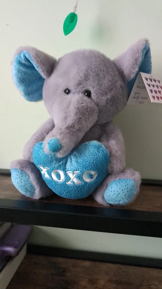 Elephant Plush Toy with XOXO Heart