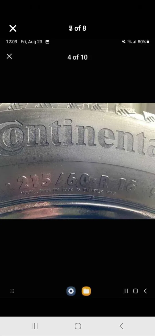 CONTINENTAL Winter Tires & Rims – 215/60R16 (5×112) – VW Jetta – image indicator(8)