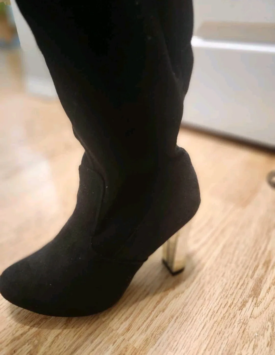 Black Thigh High Heel Boots image indicator(2)