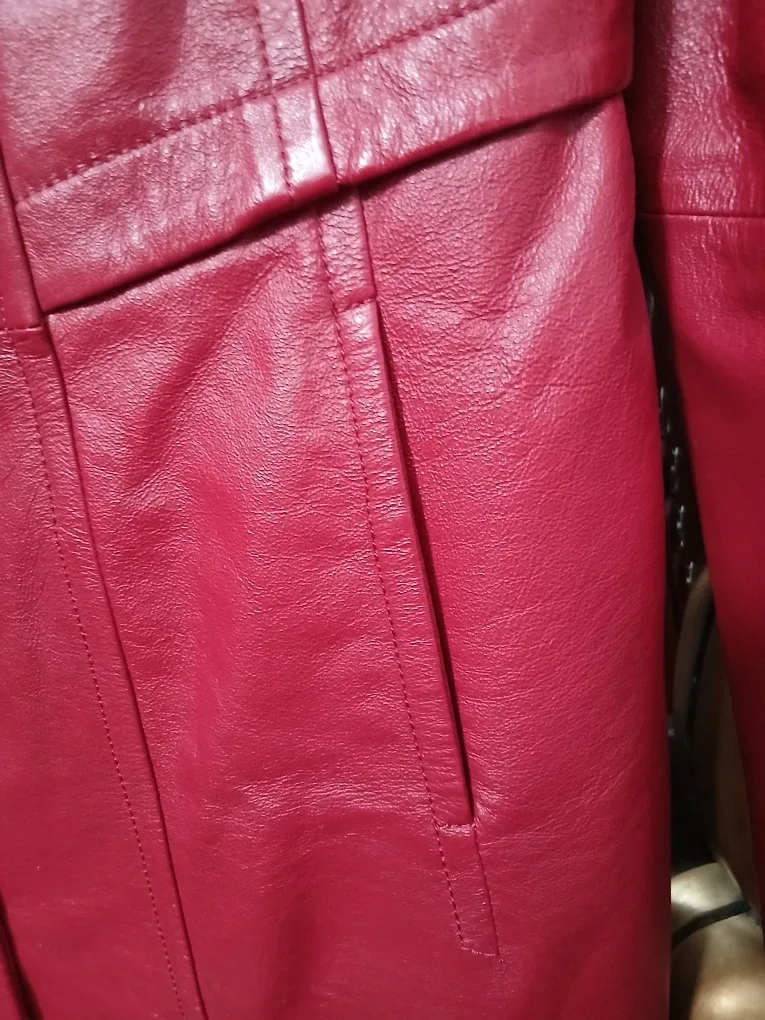 Danier Red Leather Jacket Size M/M image indicator(4)
