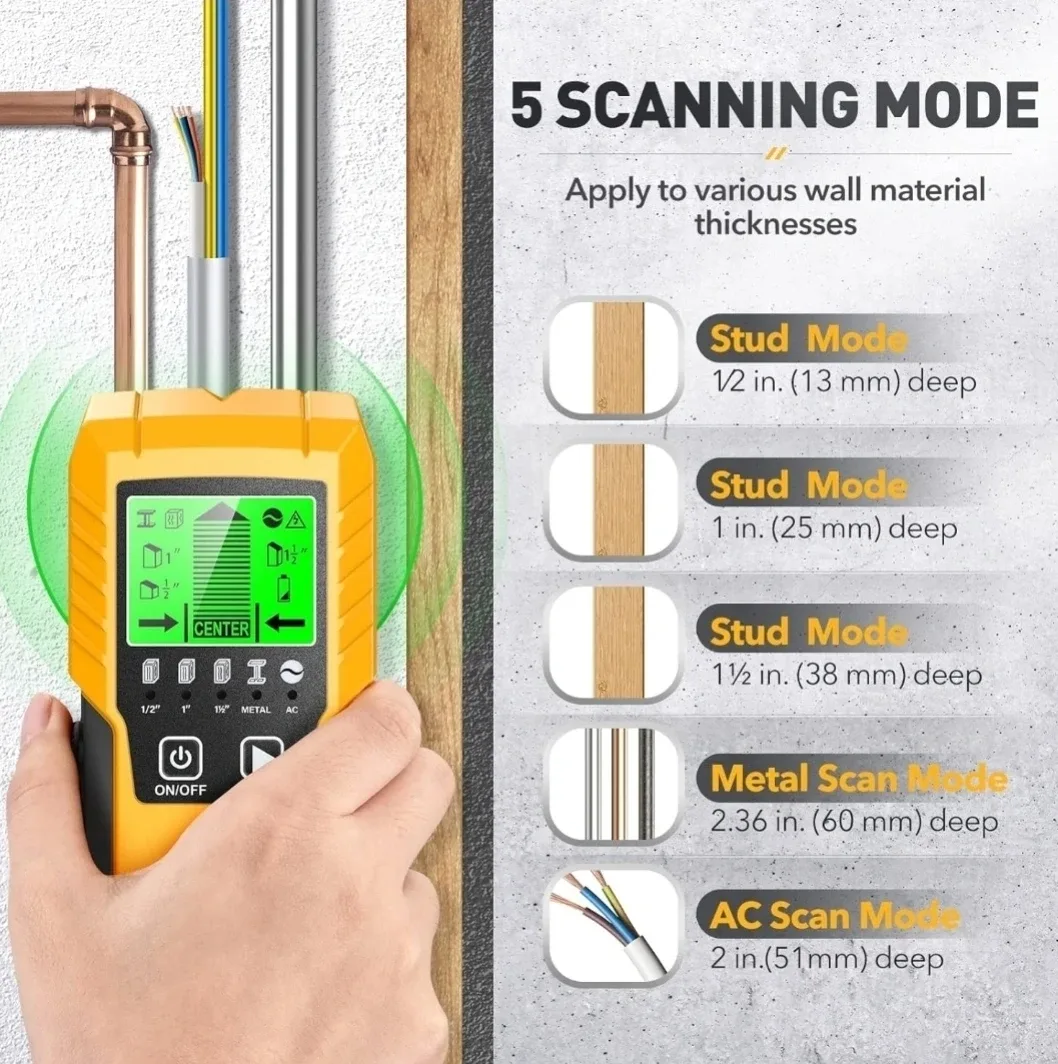 5 in 1 Electronic Stud Finder Wall Scanner image indicator(2)