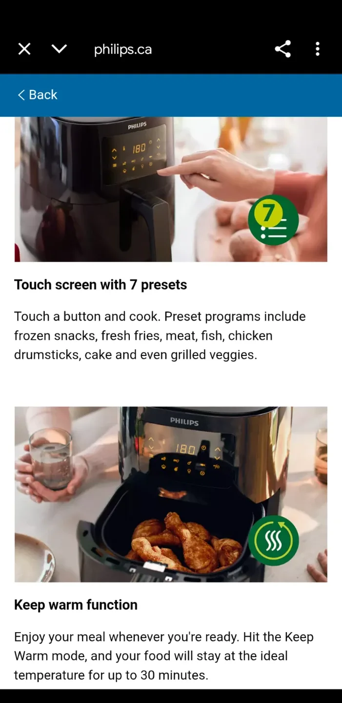 Philips Essential Airfryer model HD9252/91. image indicator(6)