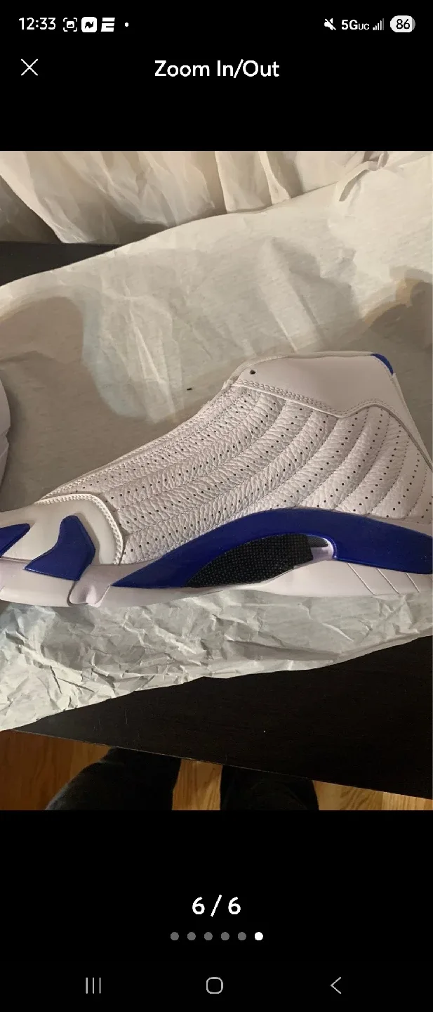 Air Jordan 14 Retro White Hyper Royal image indicator(5)