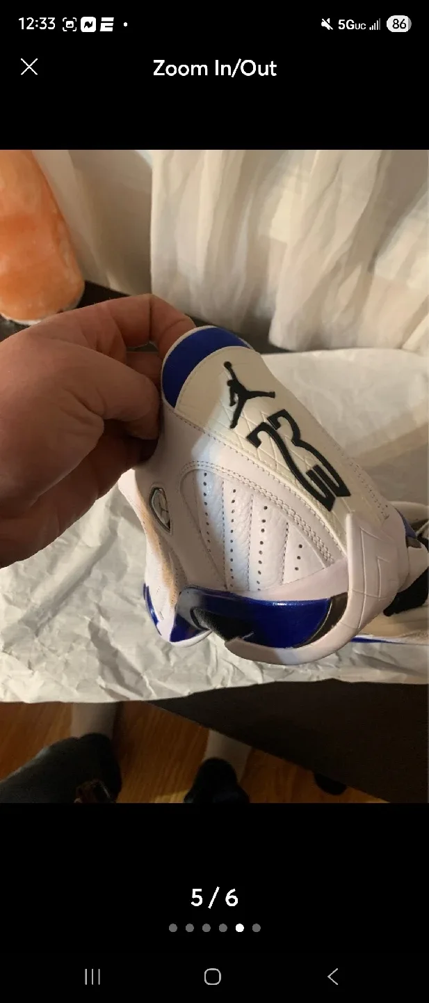 Air Jordan 14 Retro White Hyper Royal image indicator(6)