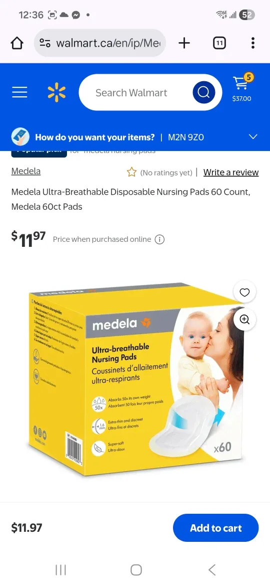 Medela breathable nursing pads 60pc