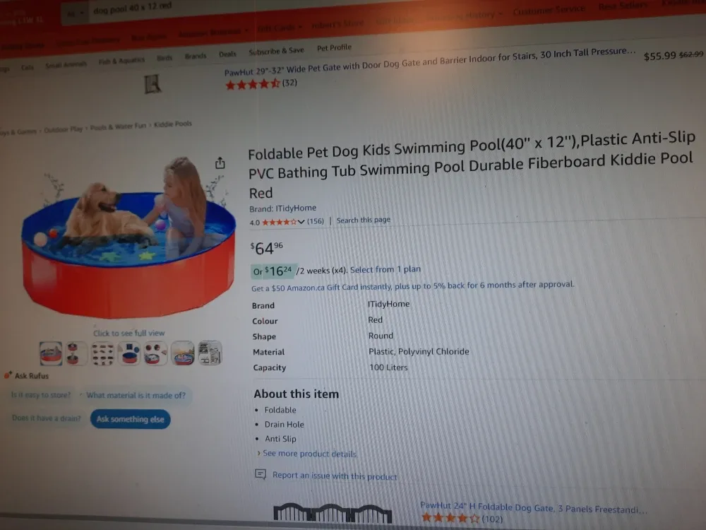 V-Hanver Foldable Dog Pool - 40 x 12 image indicator(2)