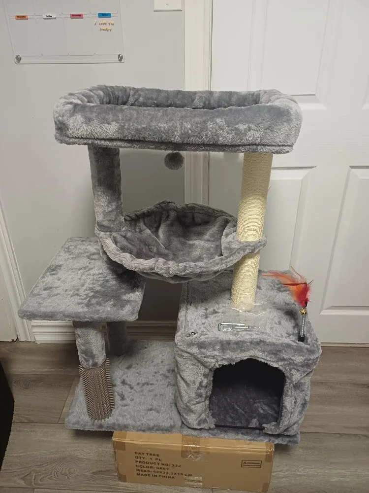 Grey Cat Tree with Scratching Post & Condo image indicator(2)