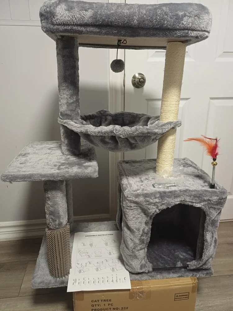 Grey Cat Tree with Scratching Post & Condo image indicator(5)